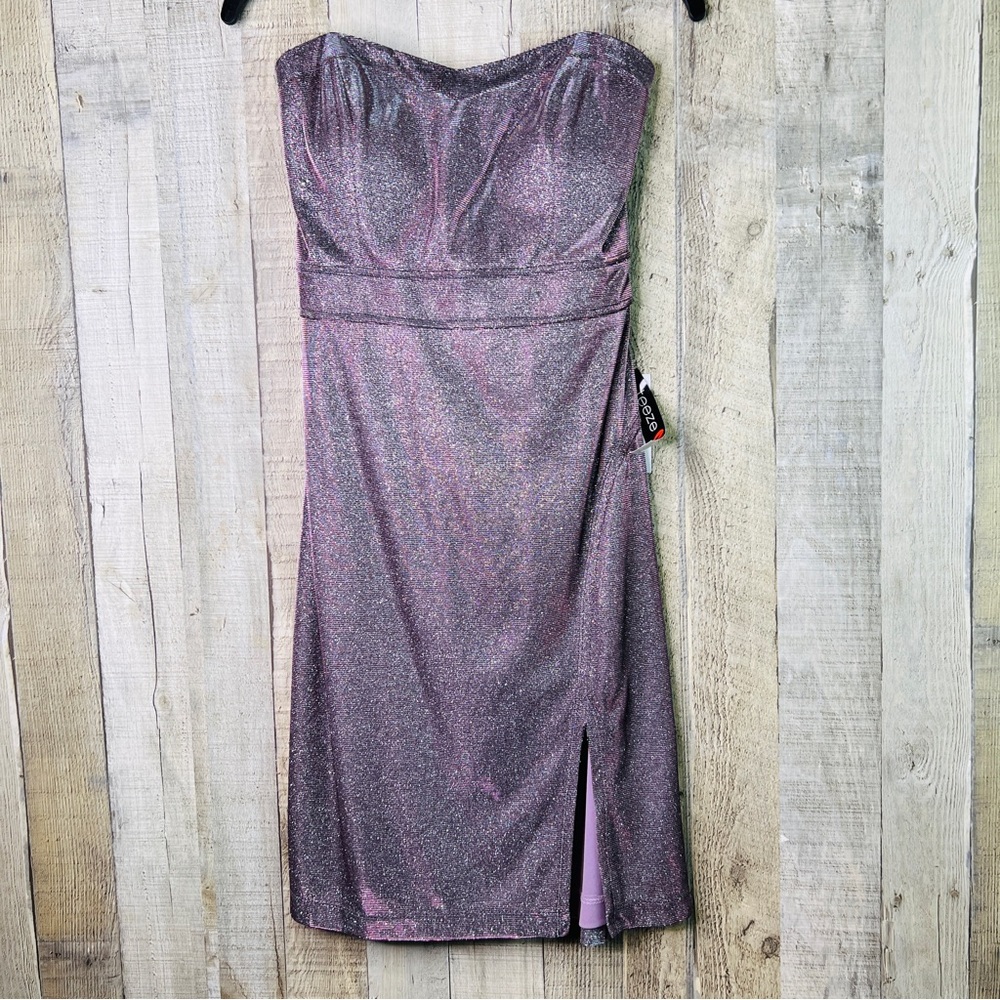 Teeze Me Size 9/10 Rose Shimmering Glitter Sleeveless Strapless Mini Dress